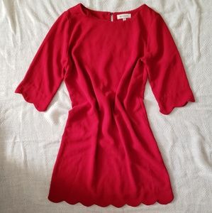 Red scalloped dress